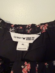 Old Navy X Anna Sui Chiffon Tiered Ruffle Mini Dress Size XL Dark Floral Boho