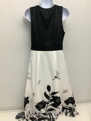 SHEIN Black and White Floral Dress Size S Polyester Lining Machine Wash Cold