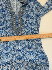 Nicoblu Shalimar Long Tunic Dress size 4 maxi Sapphire Jewel Embellishment