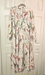 Fun and Very Unique Button Down Spring/Summer Maxi L Dress! Comfy poly/spandex!