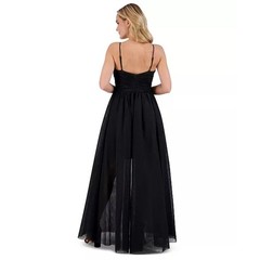 Eliza J Dress Size 6 Black Tulle Overlay High Low Cocktail Evening Ball Gown