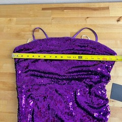 Lulus Maxi Dress Size Large Purple Allover Sequin Formal Gown Backless NEW