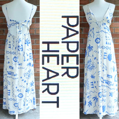 Paper Heart Australia Maxi Sundress Halter Neckline Sun Beach Cocktails Sz M
