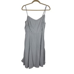 Old Navy L Blue White Striped Sleeveless Midi Dress Cottagecore Girly Sun Dress
