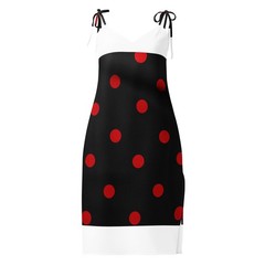 Tie-strap Poka Dot Midi Dress