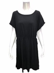 AnyBody Loungewear Women&rsquo;s Cozy Knit Cinched Waist Dress Black Medium Size