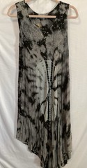 Boho Tie Dye Embroidered Sequin Dress One Size Asymmetric Indie Fairy Flowy *