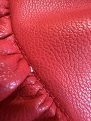 Olivaceous Red Sleeveless Faux Leather Peplum Dress Size Small