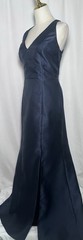 Alfred Sung Maxi Dress Gown Trumpet 14 Mermaid Sleeveless Slit Navy $261