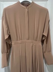 Max Mara Studio Blush Peach Pleated Long Dress Italy US 6 Elegant
