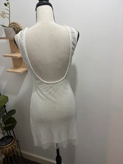 White Textured Mesh Mini Dress – Slinky & Chic