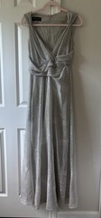 Talbot Runhof Pokario Silver Diamond Voile Sleeveless Gown