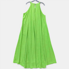 Torrid Size 3 Lime Green High Low Maxi Dress Sleeveless Pockets NWT Plus