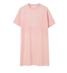 BURBERRY Connie EKD Print Cotton T-Shirt Dress Sz S $760 New NWT Pink Oversized