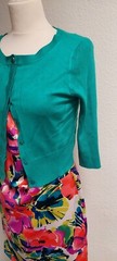 Ascot Shift Multicoloured Sleeveless Dress Size 10 Uk