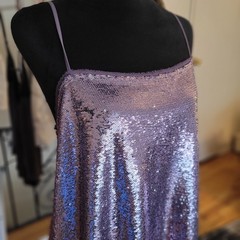 Free People Intimately Time To Shine Sequin Purple Mini Slip Dress Size Medium