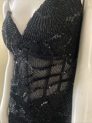 Macy’s Black Mermaid Strapless Sequined Gown Juniors Sz 13/14 Evening Prom