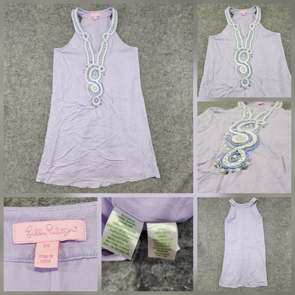 Lilly Pulitzer Valli Soft Shift Sleeveless Dress Light Lilac Verbena Womens XS