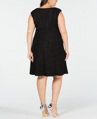 Connected Apparel Womens Plus Size Textured A Line Dress Size 20W