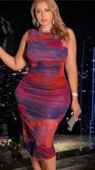 Shein Plus Red Blue Purple Tie Dye Tank Dress Sz 3X (Fits Like 2X)