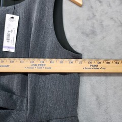 NWT Worthington Dress 10P Petite Gray Sleeveless Knee-Length Faux Wrap Career Ch