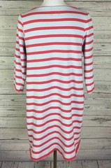 The Nines by Hatch Maternity Dress Size S Light Blue Coral Striped Knit Pockets