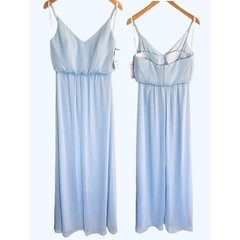 After Six Lux Chiffon Maxi Dress Blue Mist Sz 6 Formal Fairy Homecoming Wedding