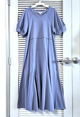 dusty blue cut-out edge maxi long dress S