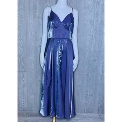 Nwt romwe Solid Metallic purple Cami Dress holographic color shifting dress sm