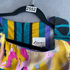 Vtg 80s 90s NOS Artsy Square Neck Sleeveless Pencil Dress S Retro Resort Wear