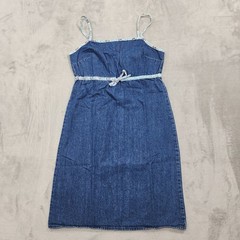 Vintage Old Navy Dress Womens 4 Blue Denim Square Neck Empire Waist Sundress