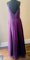 bari jay Classic Cocktail ruffle top dress women Size 14 Purple Eggplant Color