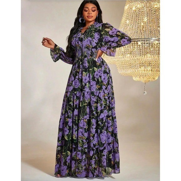 Tiered Maxi Dress ANTHROPOLOGIE VIBES BOHO FESTIVAL PARTY FLORAL