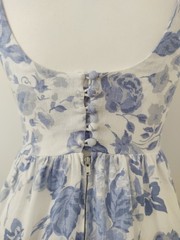 Reformation Bucatini Linen Midi Dress Floral Blue/White US6 UK10 Medium