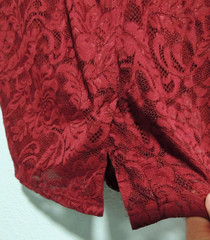 Womens Miusol Dress Lace Lined XXL Wine Zip 3/4 Sleeves V Neck