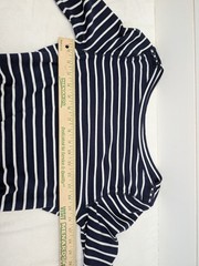 Ralph Lauren Striped Dress Size Medium Navy Stripe Orange Nautical Preppy Cotton