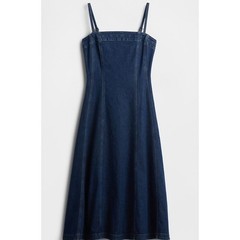 GAP Strapless Denim Midi Dress Ajustable Straps Dark Wash Casual Women&rsquo;s L New