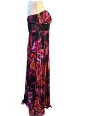Speechless Bandeau Sequin Empire Waist Full Length Bold Multicolor Dress Size M