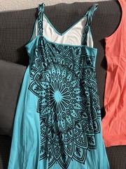 SHEIN Curve Blue/Black 3XL Floral Sleeveless V-Neck Strappy Long Sundress
