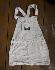 Rare Vintage Lonsdale London Pink Mini Overall Pinafore Dress Sz S