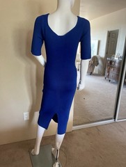 Reiss Cobalt Blue Bodycon Midi Dress with Sweetheart Scoop Neck