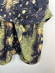 Micas Tropical Print Chain Strap Cocktail Dress Ruched Sz XL Vacation Club Party