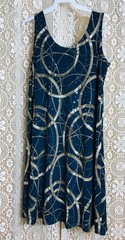 JOSTAR SHORT TANK DRESS Poly Spandex Stretch Knit TEAL SPARKLES S M L XL 2X 3X