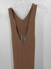 Michael Costello x Revolve Brown Size Small Ribbed Open Back Sleeveless Dress