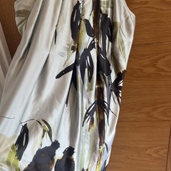 TED BAKER Grey Dress 100% Silk Abstract Watercolour Print Size S 8-10 Bow