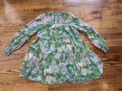 Olivaceous dress Women Long Sleeve Baby Doll Smocked Knee Length Anthropologie
