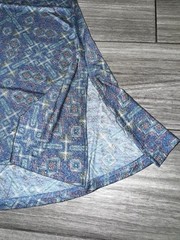 LuLaRoe Blue Multicolor Geometric A-Line Top XXS Short Sleeve