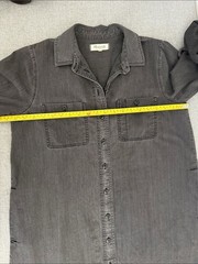 Madewell Charcoal Grey Button-Front Shirt Dress