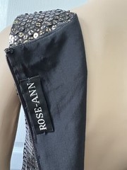 Rose-Ann 2pc Sequin Evening Set Dress & Jacket Black Gunmetal EU 42 US 6