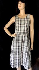 Pink Tartan NWT! $495 Plaid Flair Sleeveless Dress Size 4 made in canada